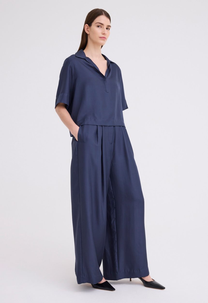 Jac + Jack Blume Silk Twill Top - Sly Blue